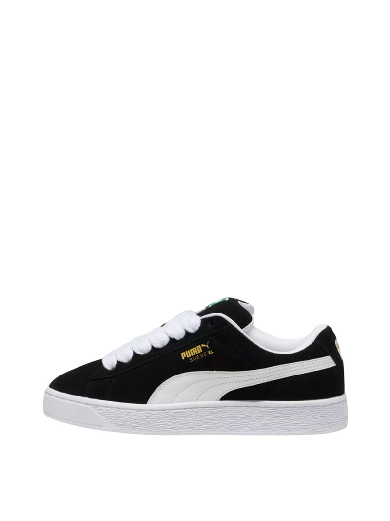 Tenis Puma Suede XL negros de gamuza con franja blanca y cordones gruesos, estilo urbano de 𝐋𝐔𝐀𝐋