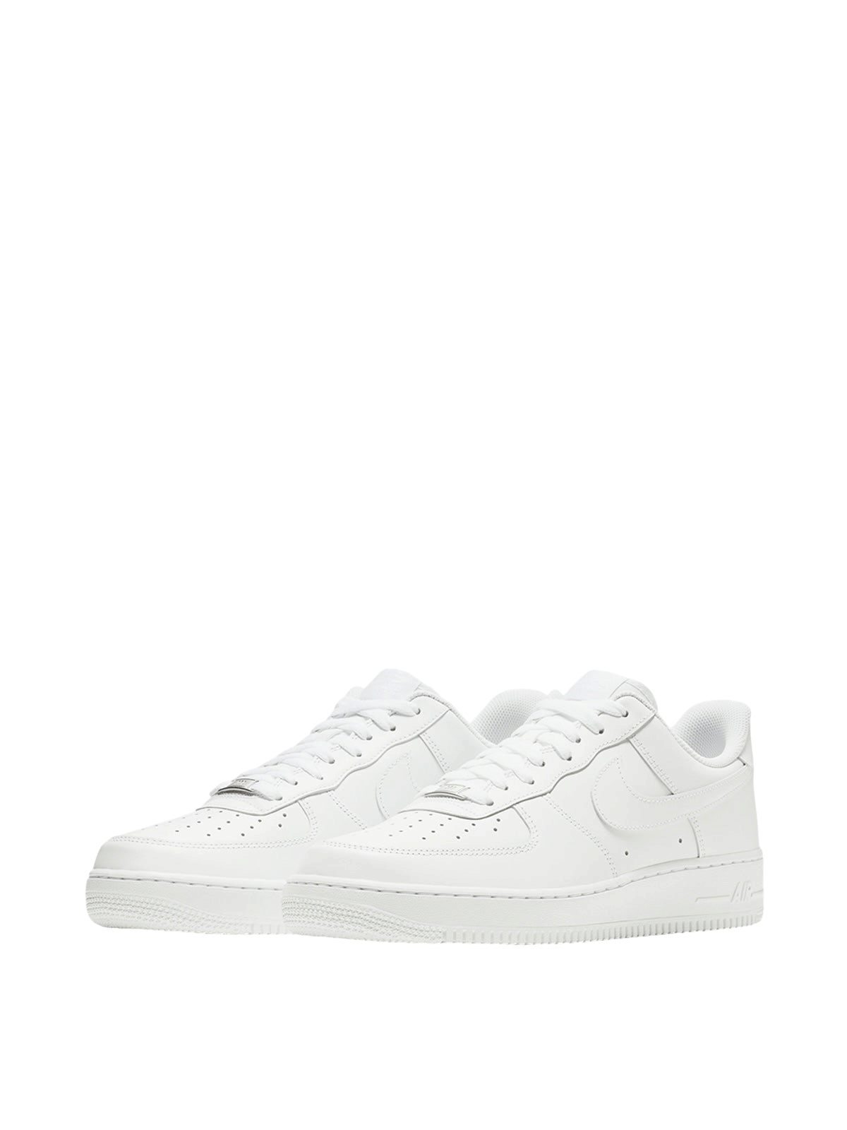 Tenis Nike Air Force 1 Low blancos de 𝐋𝐔𝐀𝐋 con diseño minimalista, silueta clásica y acabado monocromático.